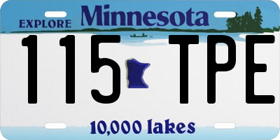 MN license plate 115TPE