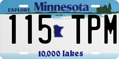 MN license plate 115TPM