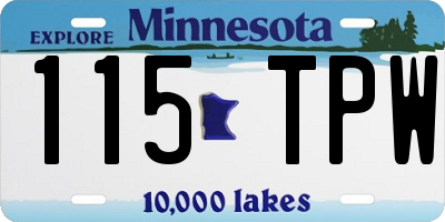 MN license plate 115TPW