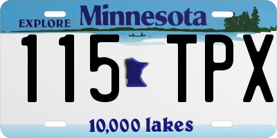 MN license plate 115TPX