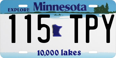 MN license plate 115TPY