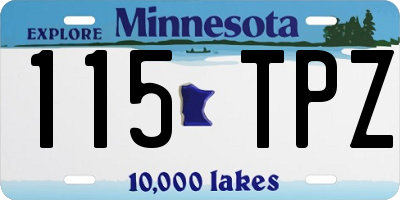 MN license plate 115TPZ