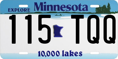 MN license plate 115TQQ