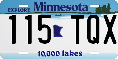 MN license plate 115TQX