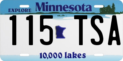 MN license plate 115TSA
