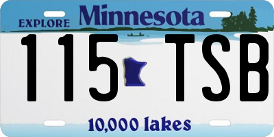 MN license plate 115TSB