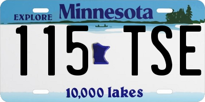 MN license plate 115TSE