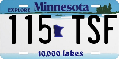 MN license plate 115TSF