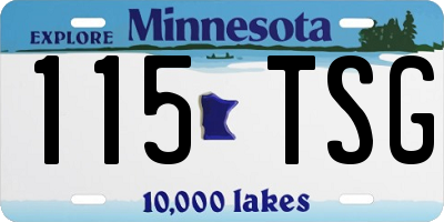 MN license plate 115TSG