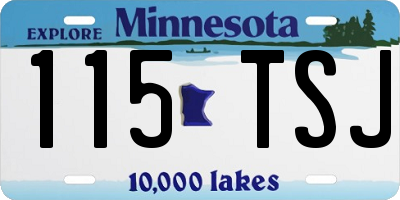 MN license plate 115TSJ