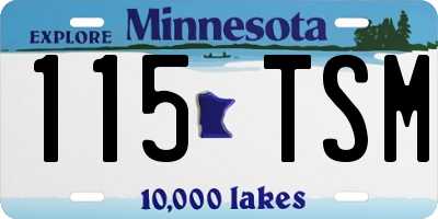 MN license plate 115TSM