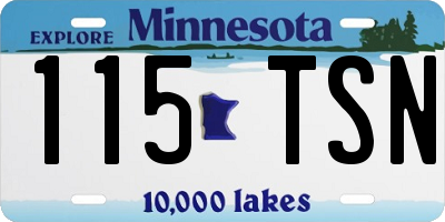 MN license plate 115TSN
