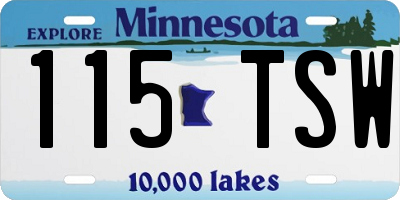 MN license plate 115TSW
