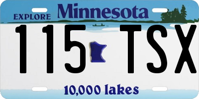 MN license plate 115TSX