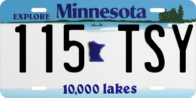 MN license plate 115TSY
