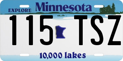 MN license plate 115TSZ