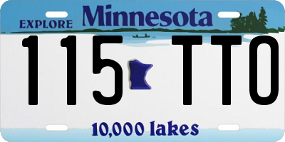 MN license plate 115TTO