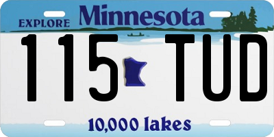 MN license plate 115TUD