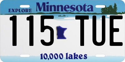 MN license plate 115TUE