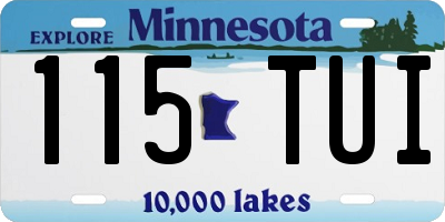 MN license plate 115TUI