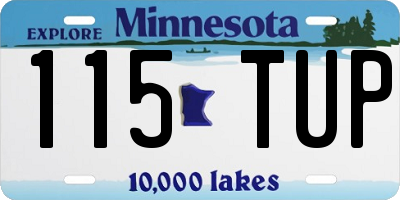 MN license plate 115TUP