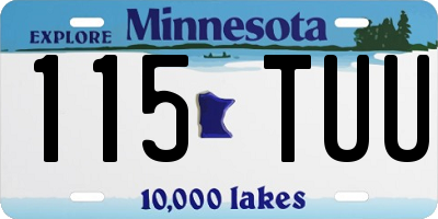 MN license plate 115TUU