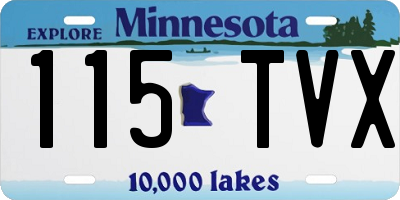 MN license plate 115TVX