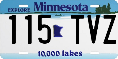 MN license plate 115TVZ