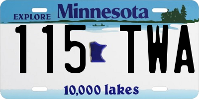 MN license plate 115TWA
