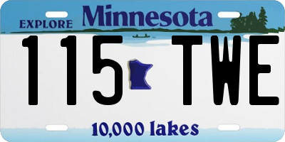 MN license plate 115TWE