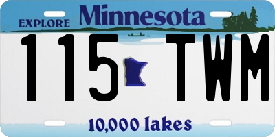 MN license plate 115TWM