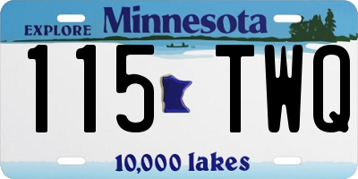 MN license plate 115TWQ