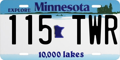 MN license plate 115TWR
