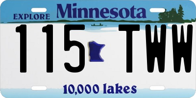 MN license plate 115TWW