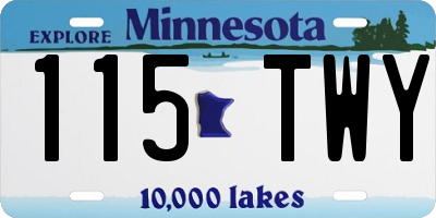MN license plate 115TWY