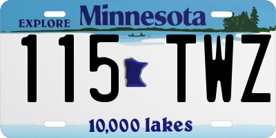 MN license plate 115TWZ
