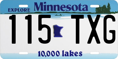 MN license plate 115TXG