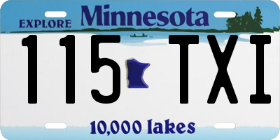 MN license plate 115TXI
