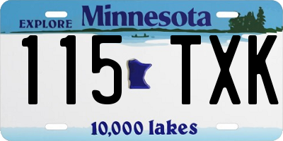 MN license plate 115TXK