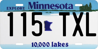 MN license plate 115TXL