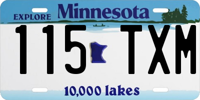 MN license plate 115TXM