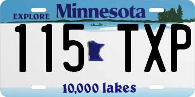 MN license plate 115TXP