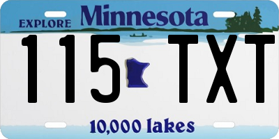 MN license plate 115TXT