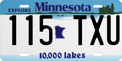 MN license plate 115TXU