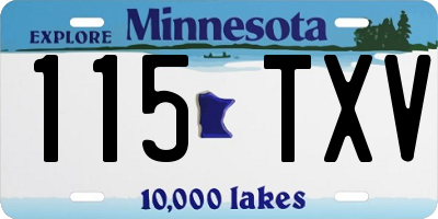 MN license plate 115TXV