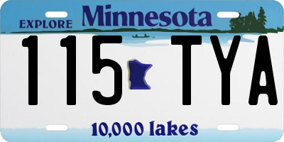 MN license plate 115TYA