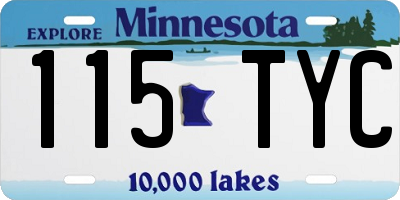 MN license plate 115TYC