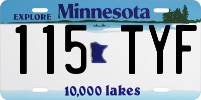 MN license plate 115TYF