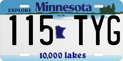 MN license plate 115TYG