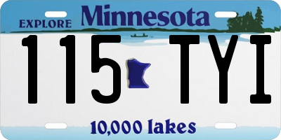 MN license plate 115TYI